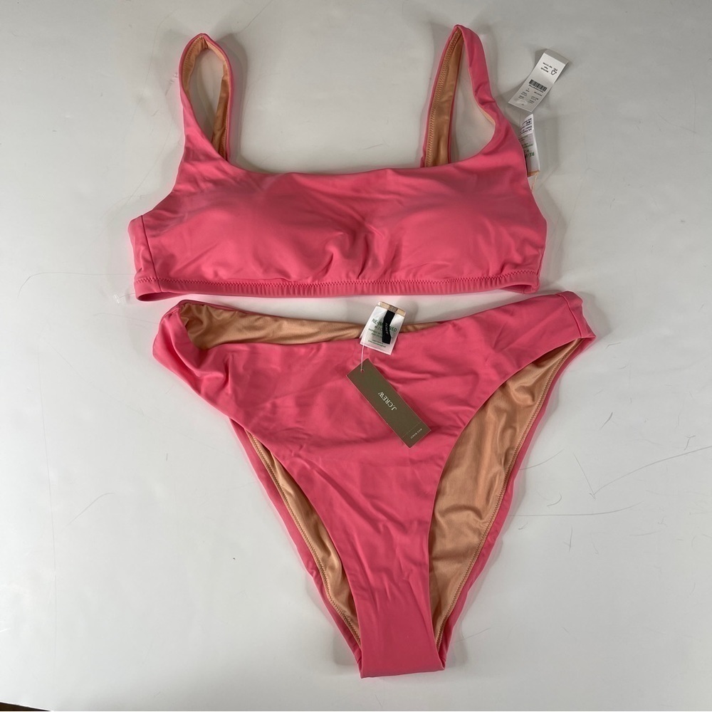 J Crew Square Neck Bikini Set Tea Rose Large NWT